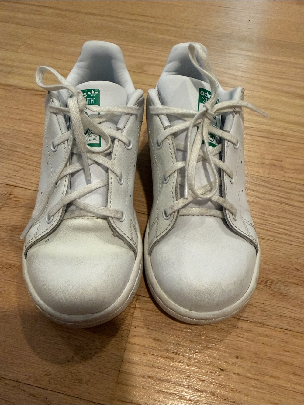 Adidas “Stan Smith” Leather Kids White and Green Tennis Ortholite Sneakers